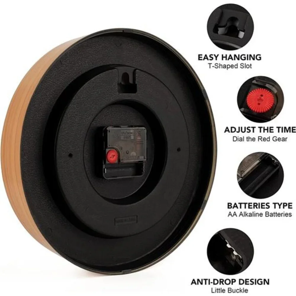 Kids Wall Clock for Bedroom, 10 inch Round Multi-Colored Learning